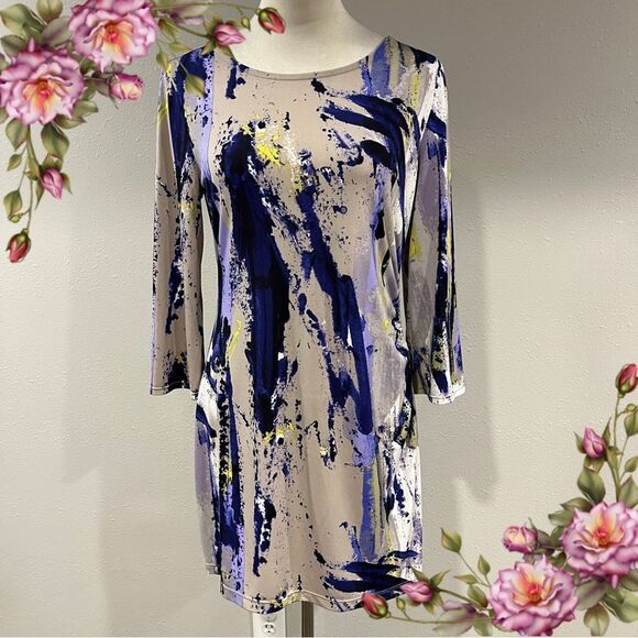 Alfani long sleeve Abstract Print Dress size small - Picture 1 of 11